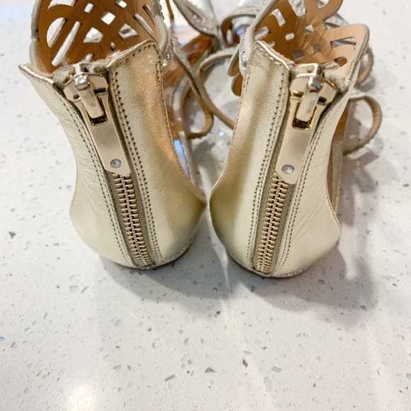 Badgley Mischka Gold and Crystal Sandals - Picture 2 of 6